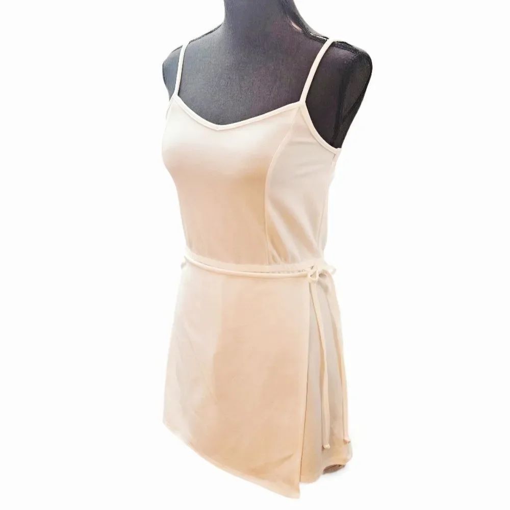 MM MM MM Innovative White Shorts Romper With A Wrap Skirt Size Small